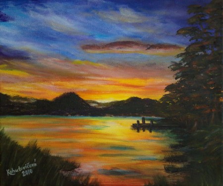 Sunset in Georgia (2010) Acrylics on Canvas, 30x25cm